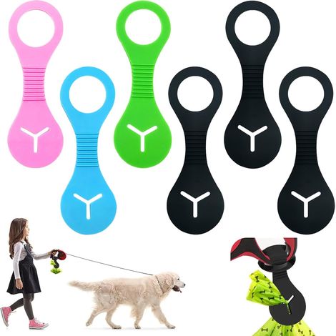6 Pièces Porte-Sac à Déchets en Laisse, Mains Libres Supports à Déjections Distributeur en Silicone Doux Support de Sac à Crottes pour Sacs à Déchets pour Chiens Accessoire (1/5)