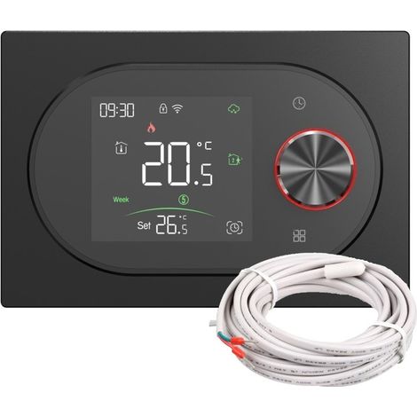Termostato Smart WiFi Beca BAC-9000ALWE Fan Coil con Sonda Expert4house Edition  Nero (1/5)
