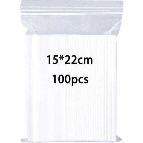 Sachets Plastiques Refermables Sachet Plastique Transparent 15x22cm Petit Taille Sachet Zip Pochon Plastique Stockage Hermétique Objets 100mµ