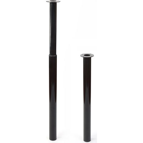 Pata extensible de acero cilíndrica con una altura de hasta 886 mm y acabada en negro. Dimensiones: 60x100x866 mm -