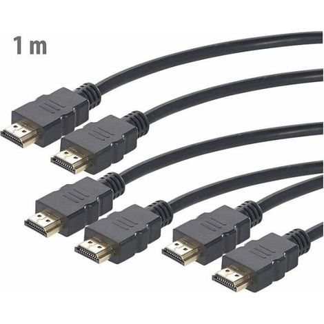 Câbles HDMI - High-Speed - 4K, 3D, Full HD - HEC - 1 m - Noir (1/5)