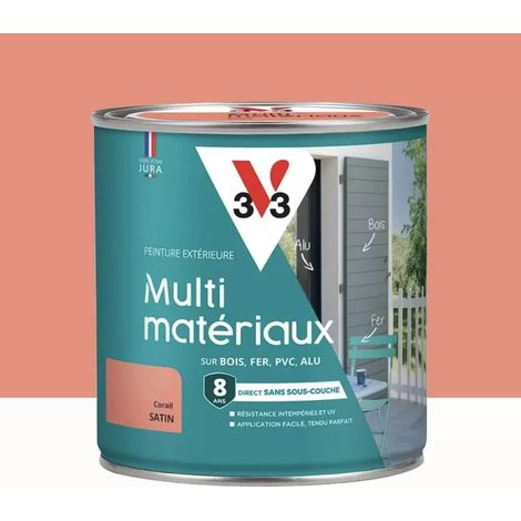 Peinture extérieure V33 Multi-matériaux Satin Corail 0,5 L (1/3)