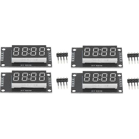 4 Sets Digitalröhren-Anzeigemodul LED 4-stellig 7-Segment 0,36 Zoll TM1637 Treiberchip Grün MRA110J