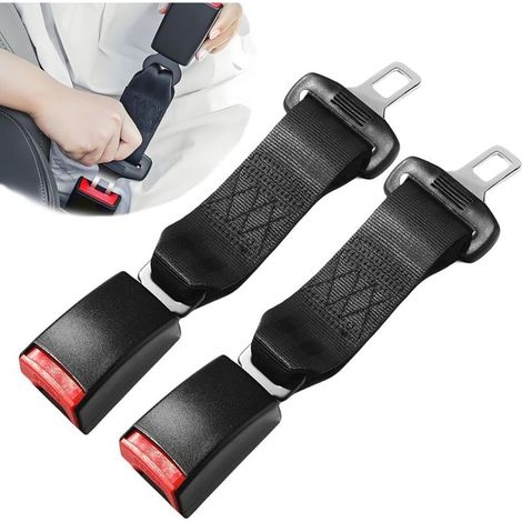 Rallonge de ceinture de sécurité (2 pièces), 23 cm / 36 cm, clips pour ceinture de sécurité, pièces intérieures compatibles avec la plupart des modèles de voitures. Veuillez vérifier attentivement la (1/5)