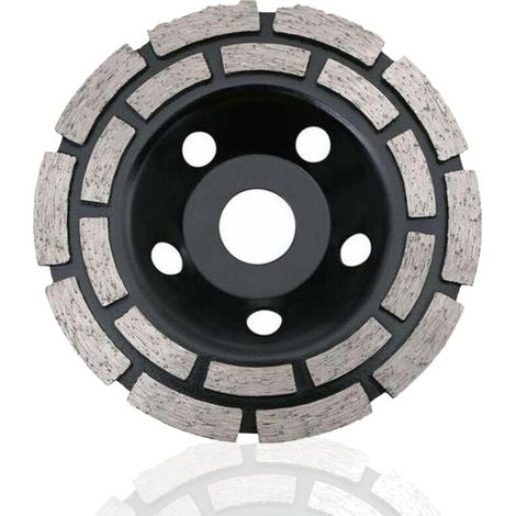 Diamantschleifscheibe, 125 x 22,2 mm, zweireihig, universell einsetzbar zum Schleifen von Beton, Stein, Granit, Estrich und Mauerwerk.