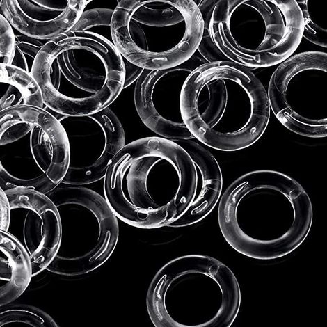 Packung mit 100 Kunststoff-Gardinenringen für Raffrollos (transparent, 13 mm)