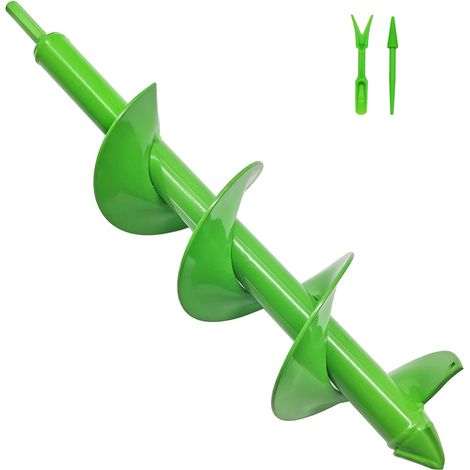Manual Auger, Thermal Auger 10 cm x 40 cm, Auger for Drill with Strong Auger Head, Hexagonal Shank Practical Planting Tool for Making Hole and Planting Bulbs, Flowers, Trees (1/5)