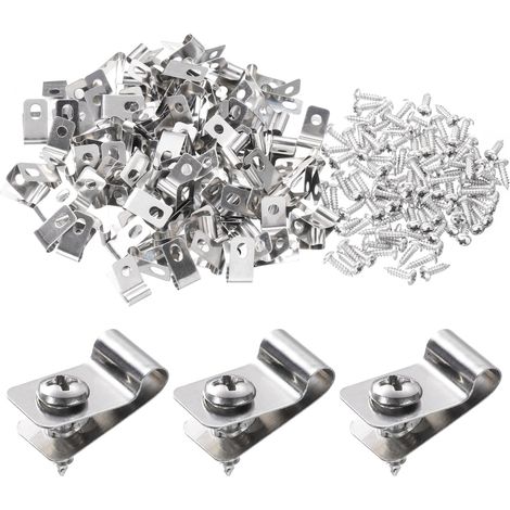 60pcs 0.16" Pince de Fixation pour Clôture Grillage avec 60 vis (1/5)