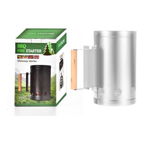 Allume-cheminée à charbon de bois en acier inoxydable résistant à la chaleur, allume-feu rapide pour la cuisine en extérieur, blanc