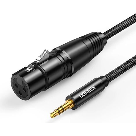 Cavo audio ugreen da mini jack da 35 mm maschio a xlr femmina 1 m - nero
