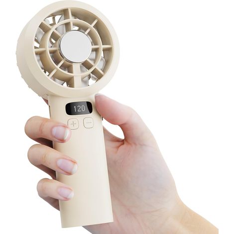 Ventilateur de Poche Portable Mini - 1200 mAh USB Rechargeable, Réglage Vitesse 1-120 avec Écran LED, Ventilateur Personnel Silencieux