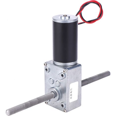 Boîte de vitesses en métal à double arbre 12V, moteur à engrenages de réduction de vitesse à vis sans fin Turbo, filetage M8 100