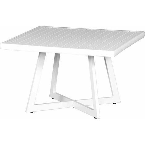 Alexis Lounge Tisch 70x70cm Aluminium matt-weiß Gartentisch Tresentisch Bartisch (1/3)