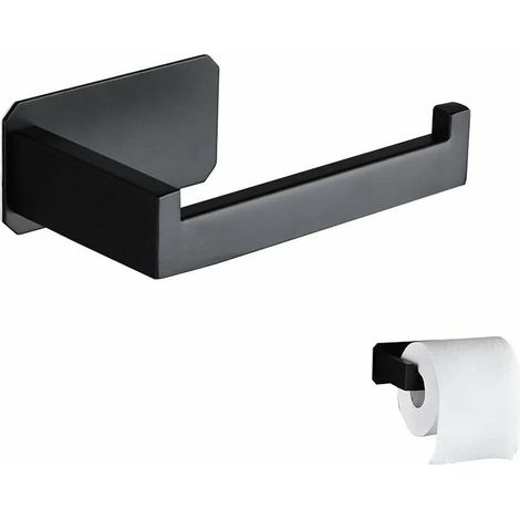 Devidoir Papier Toilette Acier Inoxydable Derouleur Papier Toilette Mural Original Sans Percage Noir Porte Papier Toilette Adhesif 3M Pour Decoration Salle de Bain WC Accessoire Cuisine (1/5)