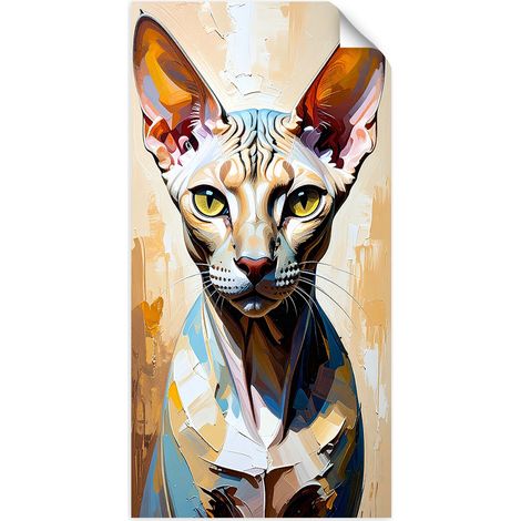 Selbstklebendes Poster – Wandsticker Sphinx bunte Katze 50x100 cm (1/3)