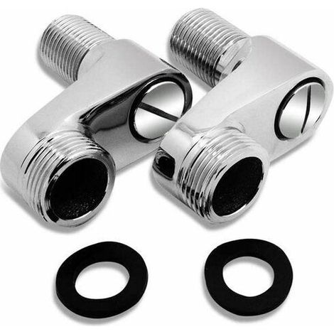 Lot de 2 adaptateurs pour robinet de baignoire avec bras oscillant réglable 3/4", 1/2", robinet de douche à griffe, accessoires de mitigeur salle de bain en laiton massif