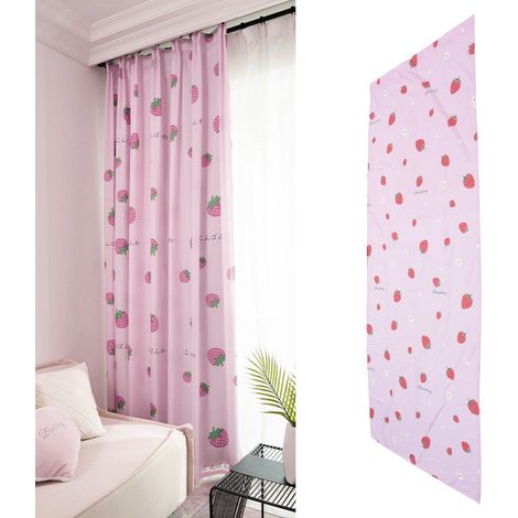 Rideaux occultants en tissu brossé à motif fraise, adaptés aux salons, aux chambres d'enfants et à la décoration de fenêtres. (1/5)