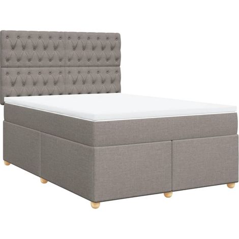 Maison Exclusive - Cama box spring con colchón tela gris taupe 16 (1/5)