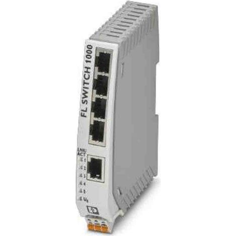 Switch Ethernet FL SWITCH 1000 5 Ports RJ45, 10/100/1000Mbit/s, montage Rail DIN 24V c.c. ( Prix pour 1 )