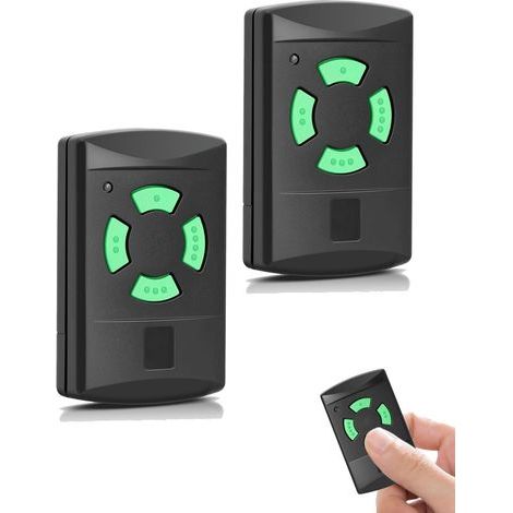 26.975MHz Émetteur portatif pour Hörmann HSM2, HSM4, HSE2, HS2/4/1, Green Taste, 4 canaux, ouvre-porte de garage télécommande pour HSP4-C, HSD2-A, HSD2-C Télécommande de remplacement (2PCS) (1/5)