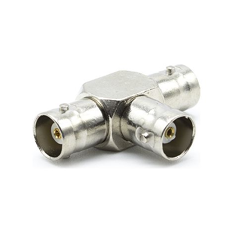Adaptador en T de 1 BNC hembra - 2 BNC hembra  Gris (1/4)