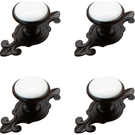 Rétro Antique Vintage Boutons de Meuble Tiroir Armoire Poignées Bouton de Tirage en Céramique, Boutons de Porte de Placard Poignées de Tiroir pour Placard Commode Cuisine Salle de Bains Armoires 4PCS (1/5)