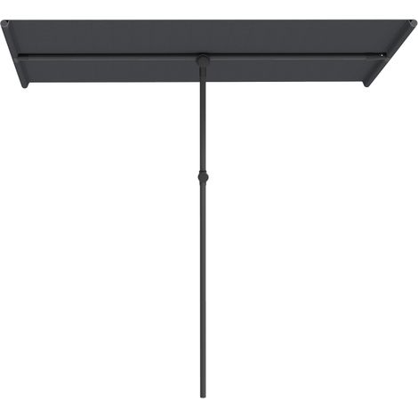 Parasol, rotation à 180°, hauteur réglable, mât en aluminium, parasol de jardin, parasol de marché, auvent, parasol à bras, parasol de balcon, 150 x 205 cm, gris foncé
