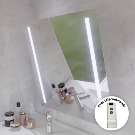 Miroir lumineux inclinable avec télécommande MOTORY 80x80 cm (1/5)