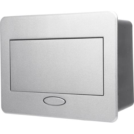 Multiprise encastrable à 2 broches avec ports USB A et C, charge rapide PD20W, idéale pour les bureaux, hôtels et écoles (couleur argent). (1/5)