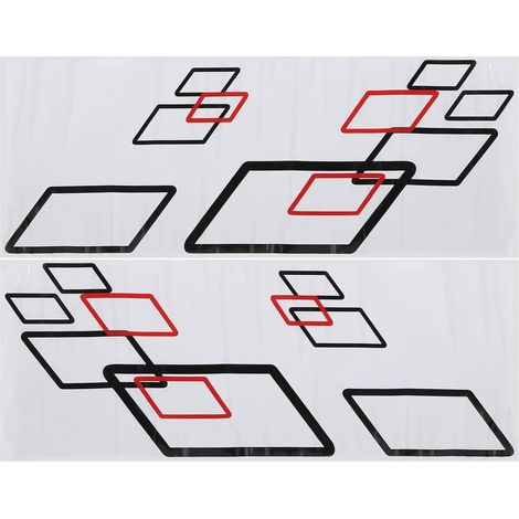 100x38cm autocollant latéral de carrosserie de voiture décalcomanies en PVC bricolage décoration de style sportif accessoires de course de camion automobile (Noir Rouge) (1/5)