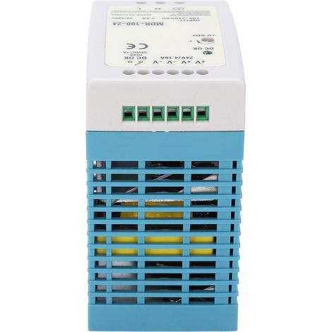 Alimentation DIN Rail 100W 24V DC, 100-240VAC Entrée Large, pour Automatisation Industrielle et Contrôle