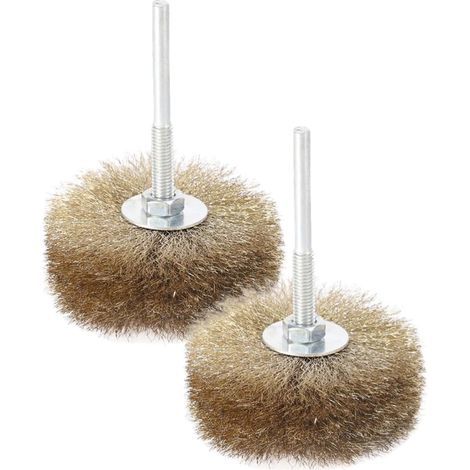 Brosse métallique en acier et cuivre pour perceuse, lot de 2 (1/5)