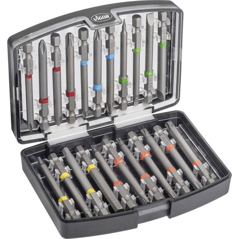 Vigor V6068 V6068 Jeu d'embouts 6 pans intérieurs, cruciforme Phillips, vis Pozidriv, PZ, vis à fente, TORX® intérieur (1/3)
