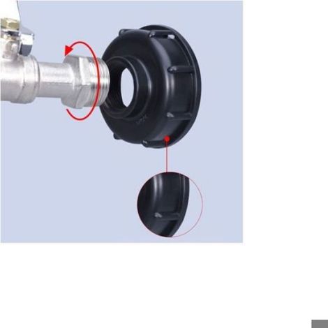 Robinet pour cuve IBC - Nosheir - Adaptateur IBC avec robinet - Matériau alliage résistant - Raccord S60X6 (1/4)