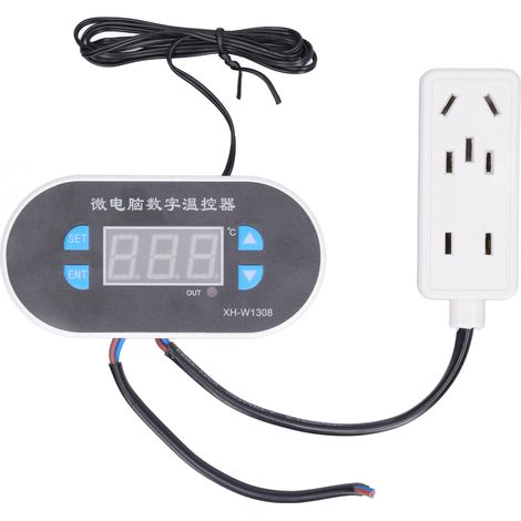 Digitaler Temperaturregler mit LED-Anzeige, Heiz- und Kühlfunktion, Thermostat-Steuerschalter mit wasserdichter Sonde, 110–220 V (1/5)