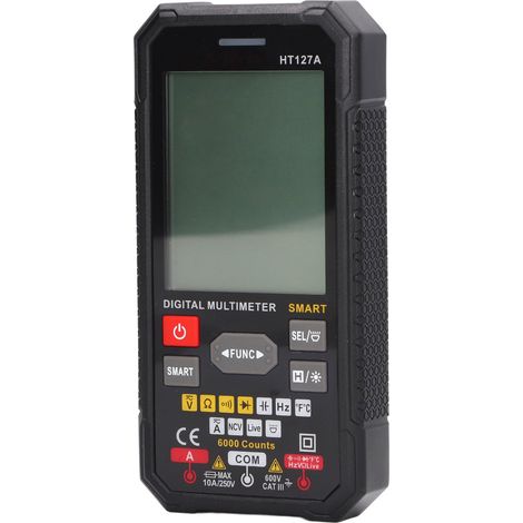 Intelligentes digitales Mini-Multimeter mit Farb-LCD-Bildschirm und 3 Anzeigen, Taschenvoltmeter und Spannungsprüfer HT127A (1/5)