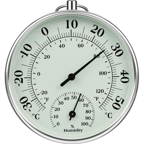 Thermomètre d'intérieur et d'extérieur 10 cm avec thermomètre d'humidité à l'intérieur et à l'extérieur Température de l'air pour Moniteur climatisation Humidity Thermomètre Gauge Indicateurs