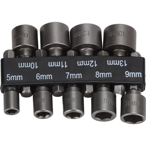 Jeu de 9 douilles à six pans creux 1/4 po en acier au chrome-vanadium avec support de rangement (1/5)