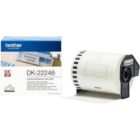Kontinuierliche Etiketten - BROTHER - DK-22246 - 10,3 cm x 30,48 m - Schwarz auf Weiß - 1 Rolle