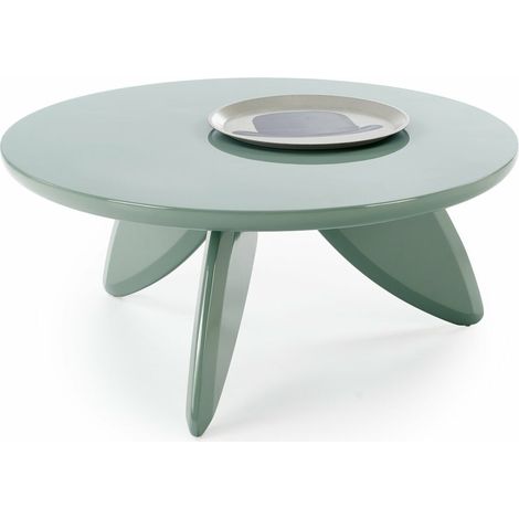 Mesa de centro Houston 1941, Turquesa, 36x0x0cm, Diámetro: 80, MDF, Redonda