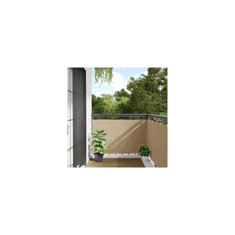 Paravent de balcon beige, 90 x 500 cm, tissu Oxford - Crezuo (1/4)