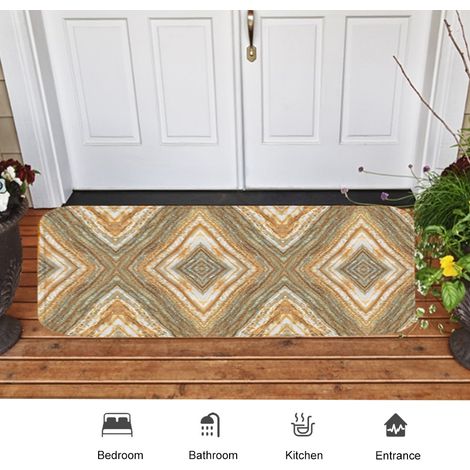 Tapis de sol antidérapant et absorbant pour entrée de maison ou salon, aspect marbre (60 x 180 cm) (1/5)