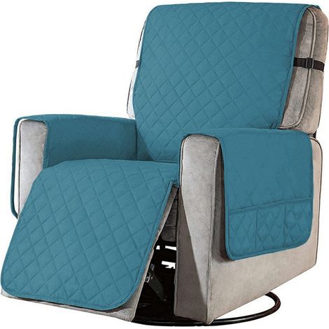 Housse De Fauteuil Inclinable - Extensible Polyester Respirant Avec Poches - Protection Contre Taches Et Poils D Animaux - Pour Fauteuil Simple Avec Repose-Pieds - 1 Pièce (1/5)