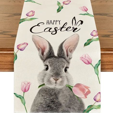 Placemat De Paques - Polyester - 33 x 183 cm - Multicolore - Pour Table De Salle A Manger Ou Cuisine - Lot De 1 (1/5)