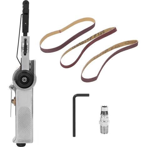 Ponceuse à bande pneumatique 10 mm, machine de polissage et de meulage pour meubles, bois, verre et métal (3/8 po)