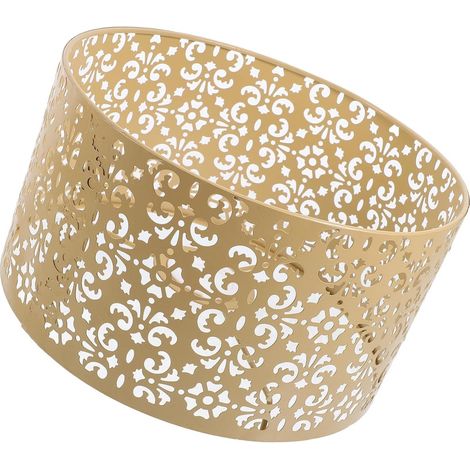 Abat-jour en Métal Doré Creux Design Floral Sculpté, Compatible E27 et E14, pour Lampe de Table Moderne Jeu D'ombres Délicat et Style Contemporain (1/5)