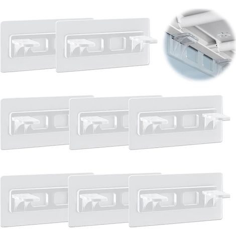 Supports d'étagères auto-adhésifs, lot de 8, sans perçage, pour étagères en verre de placard (1/5)