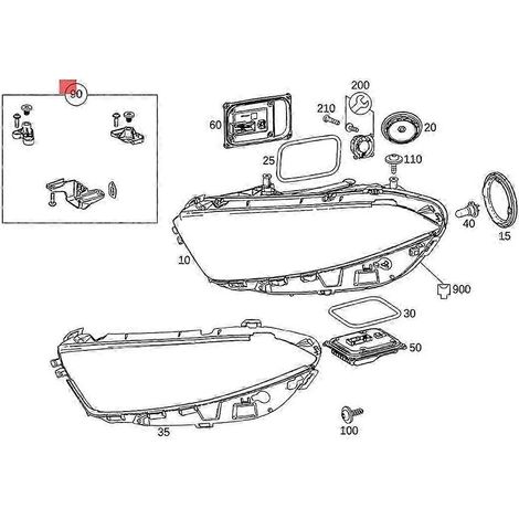 Kit de fixation pour phares de rechange (support fixe à griffe) pour Mercedes-Benz Classe A et CLA W177 et W118 (2018-2022). (1/5)