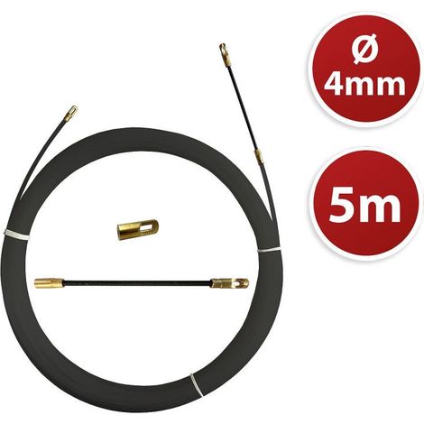 Tire fils noir en nylon Ø4mm, 5m, à tête fixe TECNID - VELAMP - SYB4-005 (1/2)