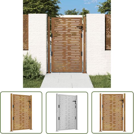 The Living Store Gartentor 105x130 cm Cortenstahl Quadratisches Design - Cortenstahltor - Gartentor - Zaun - Sicherheitszaun - Rustikales Tor (1/5)